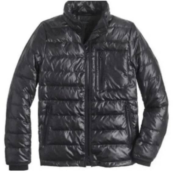 J.Crew Lightweight Puffer Jacket Size Small Zip Up Womens Black - Picture 2 of 13
